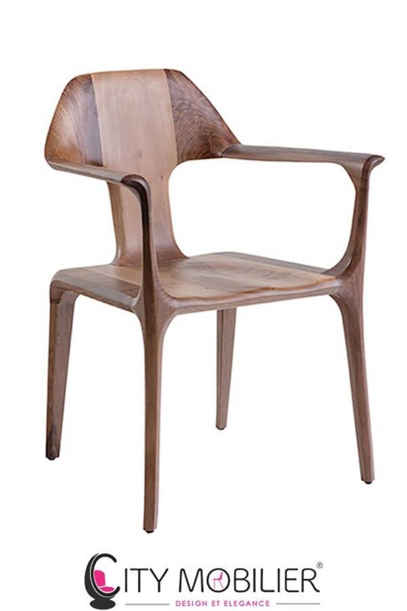 Fauteuil de table original en bois de noyer : ARTEMIS