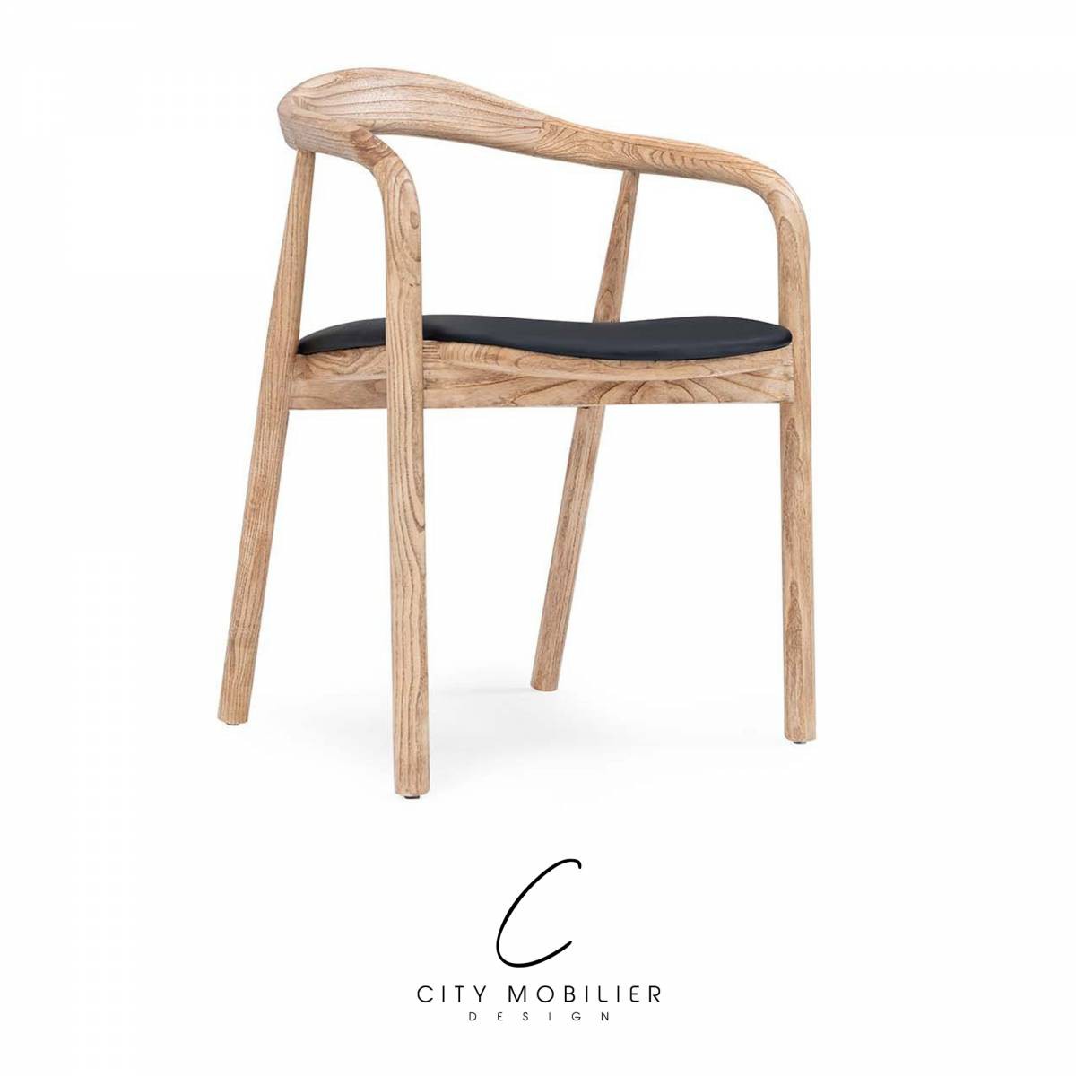 Fauteuil en bois naturel pour bar café restaurant : WOGO