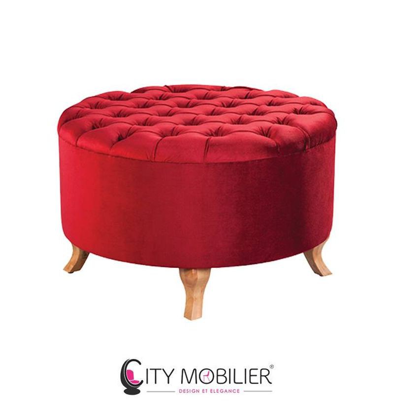 POUF Large capitonné Haut de gamme : LIZ pour restaurant café et hôtel à Lyon et toute la France