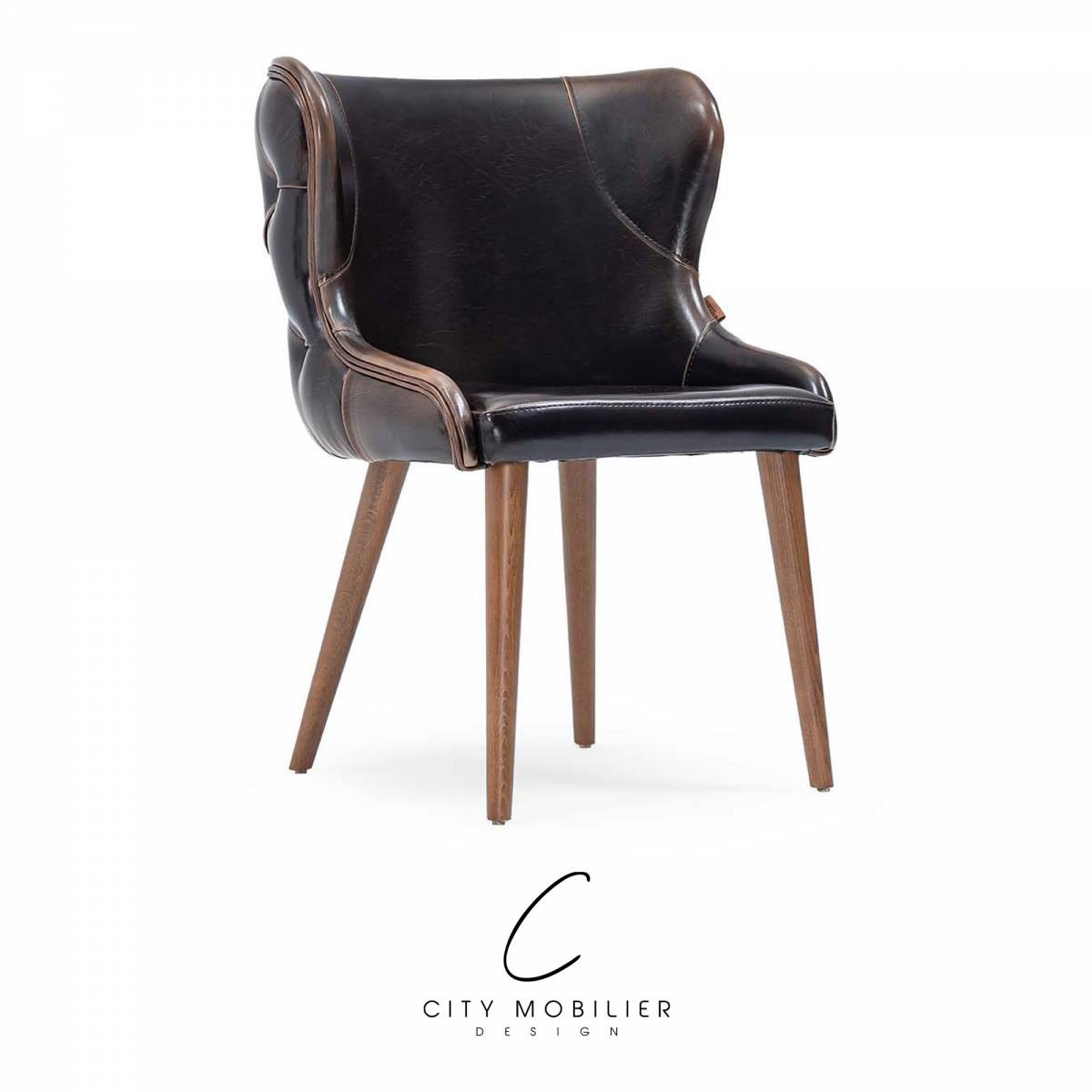 Fauteuil de restaurant en cuir : SELEN