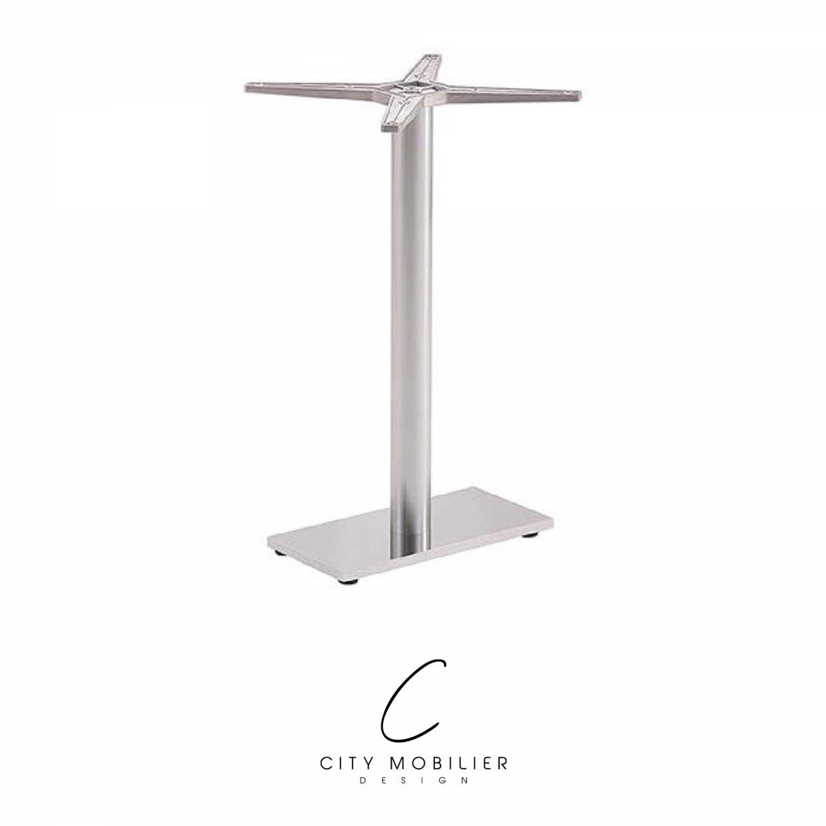 Pied de table de bar en inox base rectangulaire