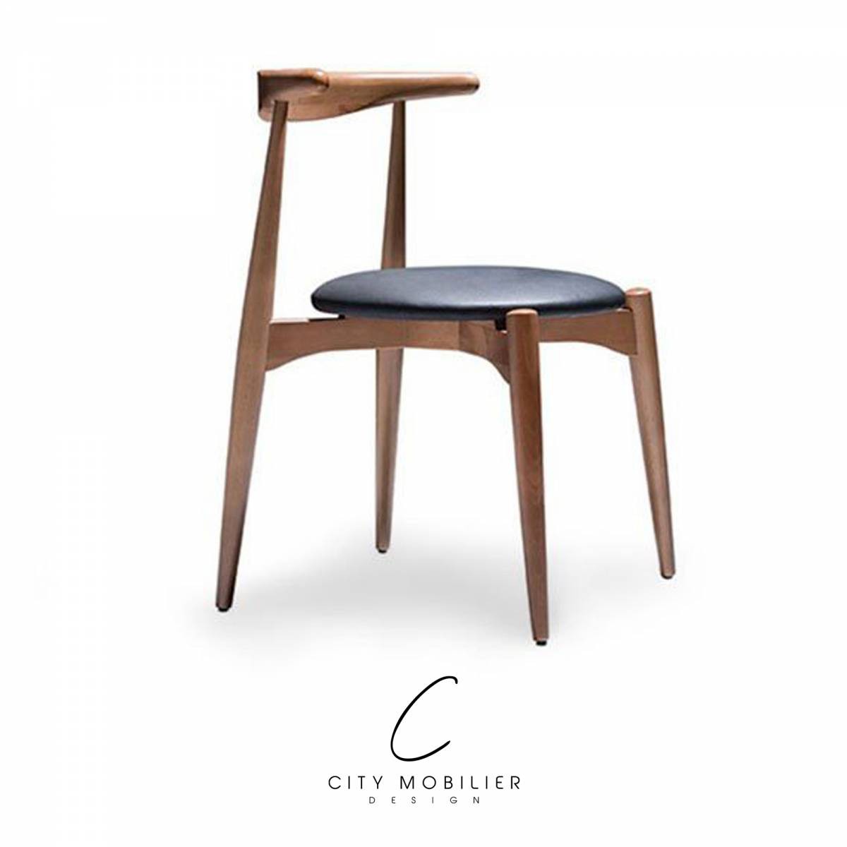 Chaise au design minimaliste en bois pour bar hôtel restaurant : BABILUNE