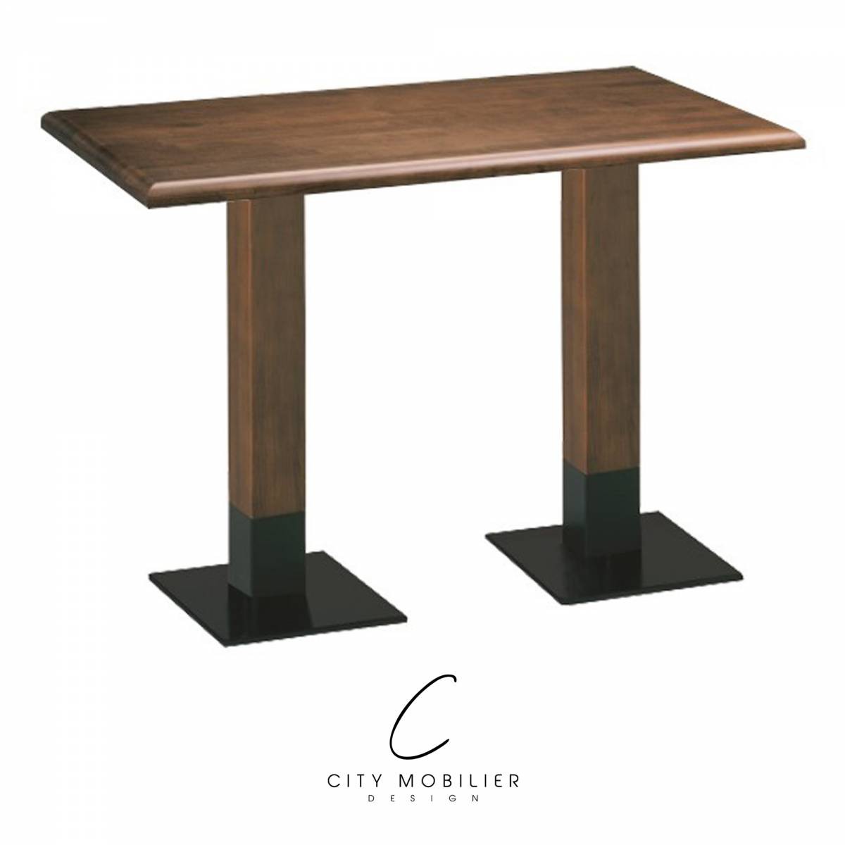 Table CHR 4 places en bois foncé : COPPELINE