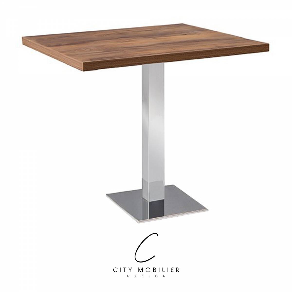 Table de restaurant bois et inox : NEWSON