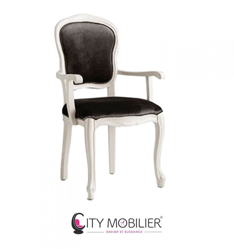 Fauteuil classique en bois blanc : AMOR