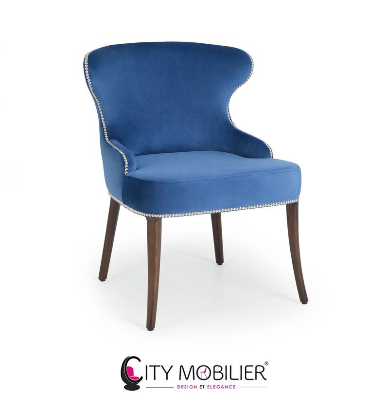 Fauteuil contemporain bleu en bois : WHALE